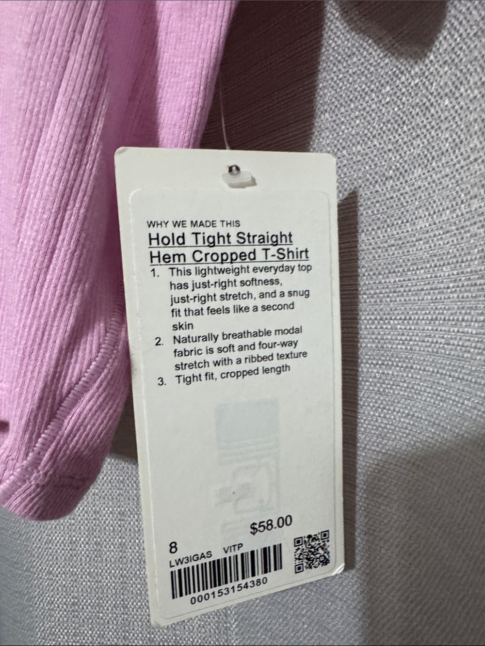 lululemon athletica hold tight straight hem cropped t shirt - Picture 3 of 6